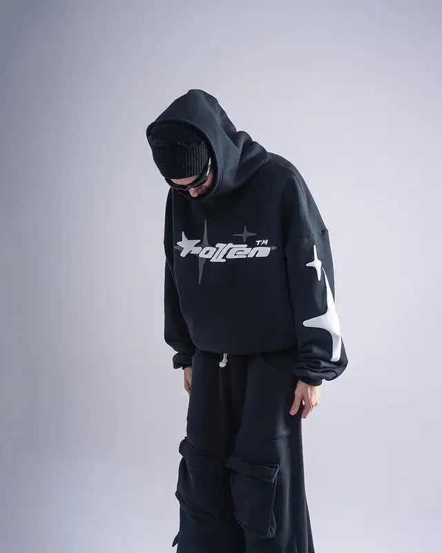 Retro Gothic Oversized Boxy Hoodie