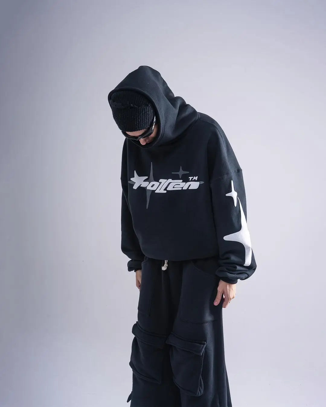 Retro Gothic Oversized Boxy Hoodie