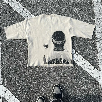 High street loose casual hip-hop couple tops shirts