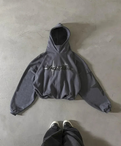 Retro Gothic Oversized Boxy Hoodie