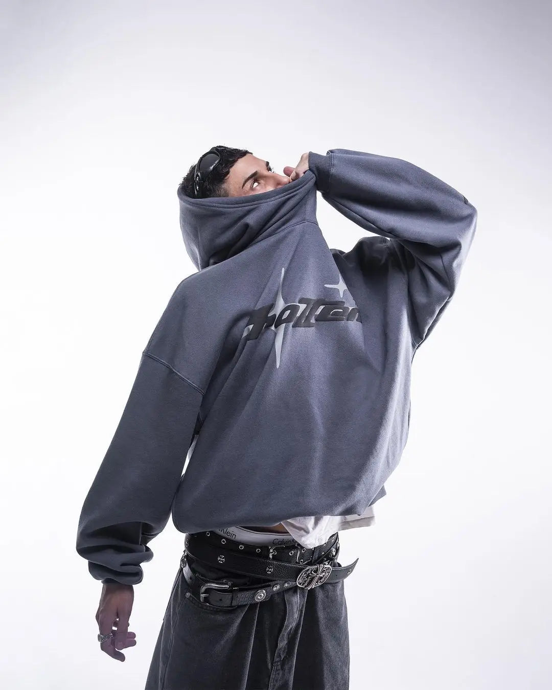 Retro Gothic Oversized Boxy Hoodie